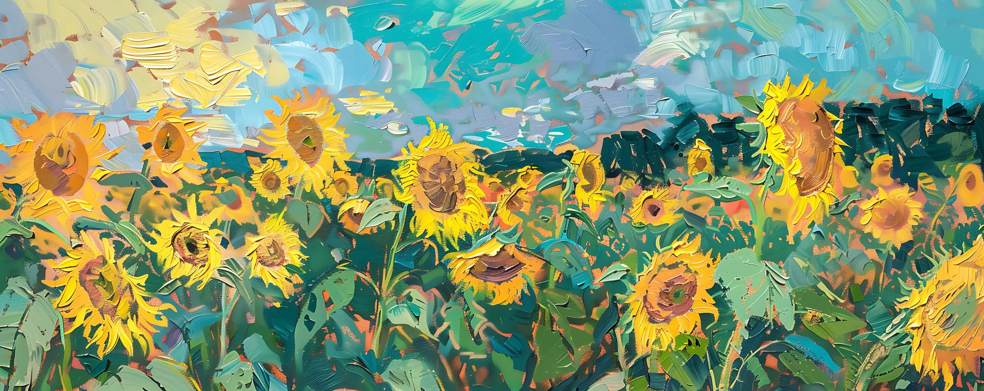 Van Gogh inspired sunflower field